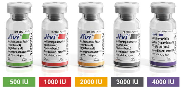 Jivi is available in a range of vial sizes Jivi is available in a range of vial sizes