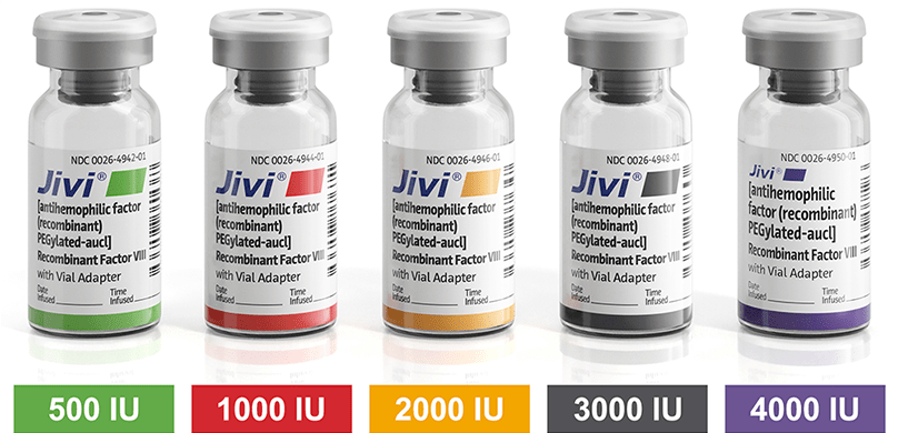 Jivi is available in a range of vial sizes Jivi is available in a range of vial sizes