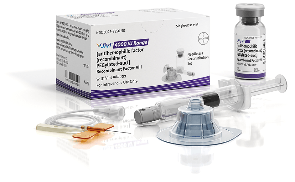 Jivi® antihemophilic factor (recombinant), PEGylated-aucl vial adapter kit with needleless reconstitution system