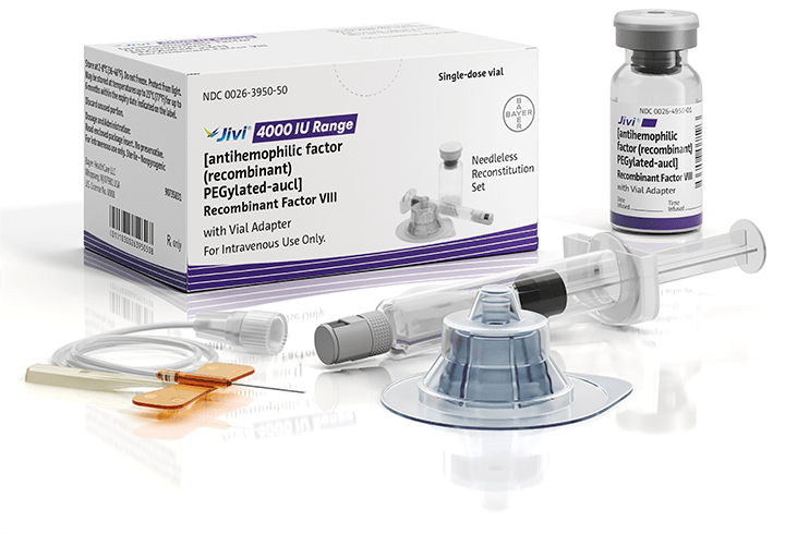 Jivi® antihemophilic factor (recombinant), PEGylated-aucl vial adapter kit with needleless reconstitution system